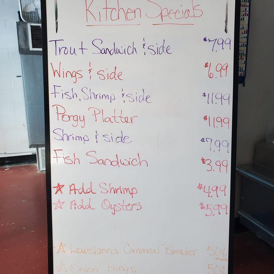 Menu at Brothers Seafood House restaurant, Wingate