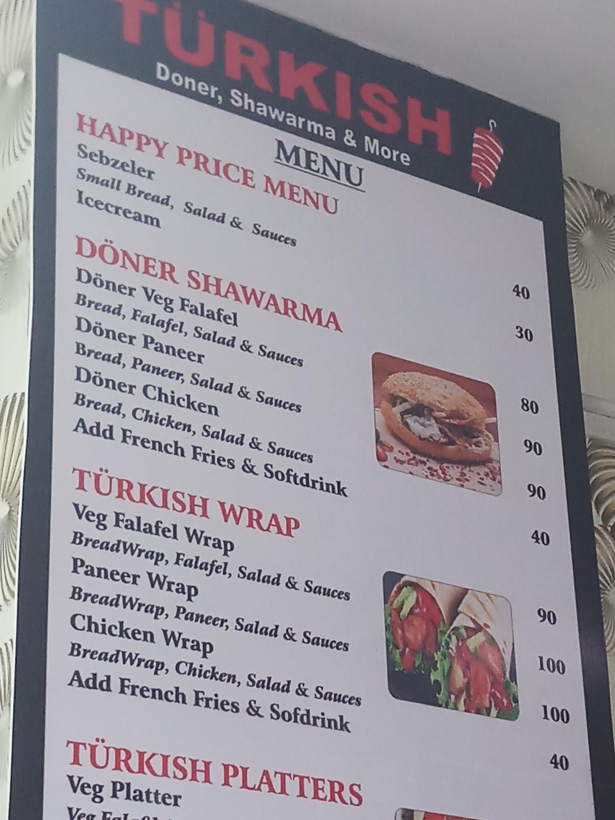 Menu At Turkish Doner Shawarma Hyderabad