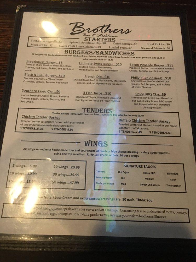 Menu at Brother's Bar & Steakhouse, Villa Rica