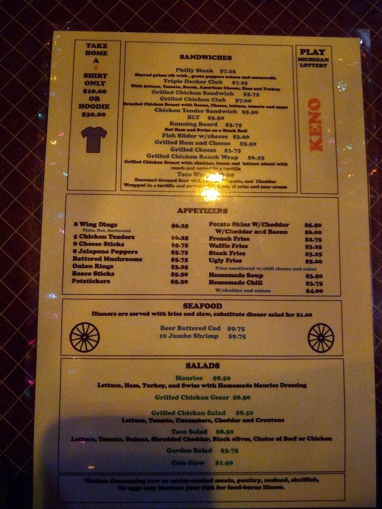 Menu at Wagon Wheel Lounge pub & bar, Northville