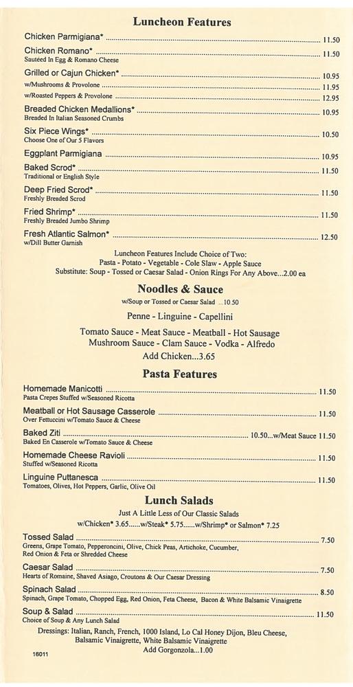 Menu At Armstrong's Restaurant, Moon, Thorn Run Rd