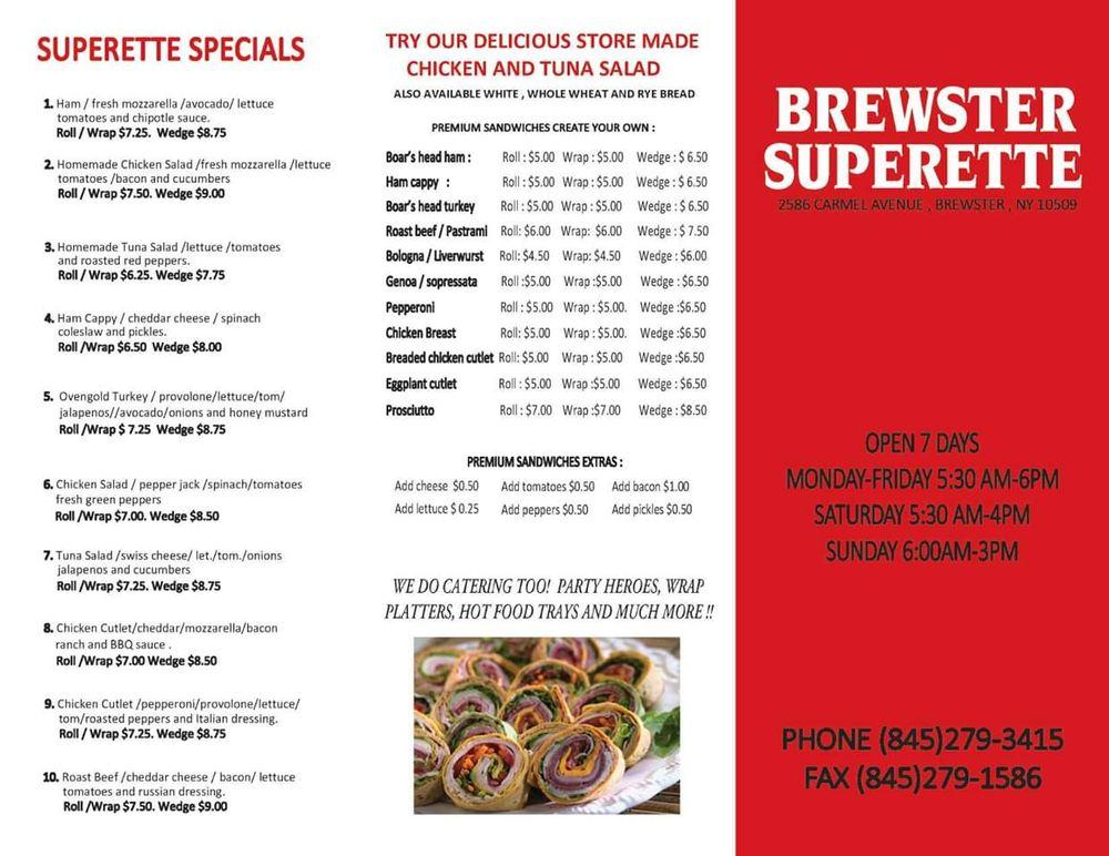 Menu at Brewster Superette, Brewster