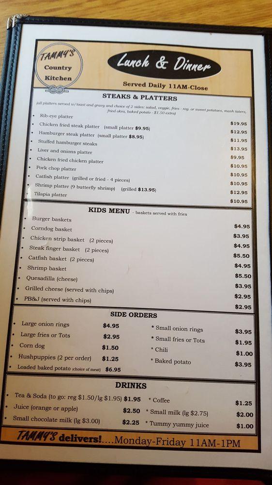 Menu At Tammys Country Kitch Restaurant Woodville   Racd Menu Wild Bills Grill 