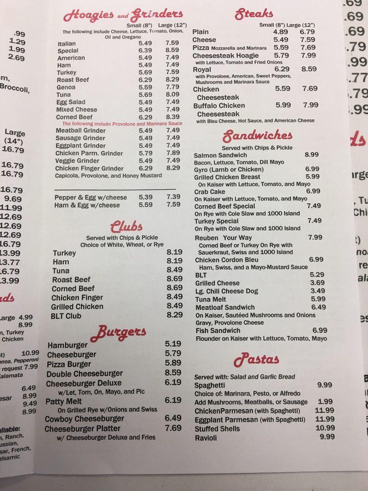 Menu at Limestone Pizza & Grille pizzeria, Cochranville