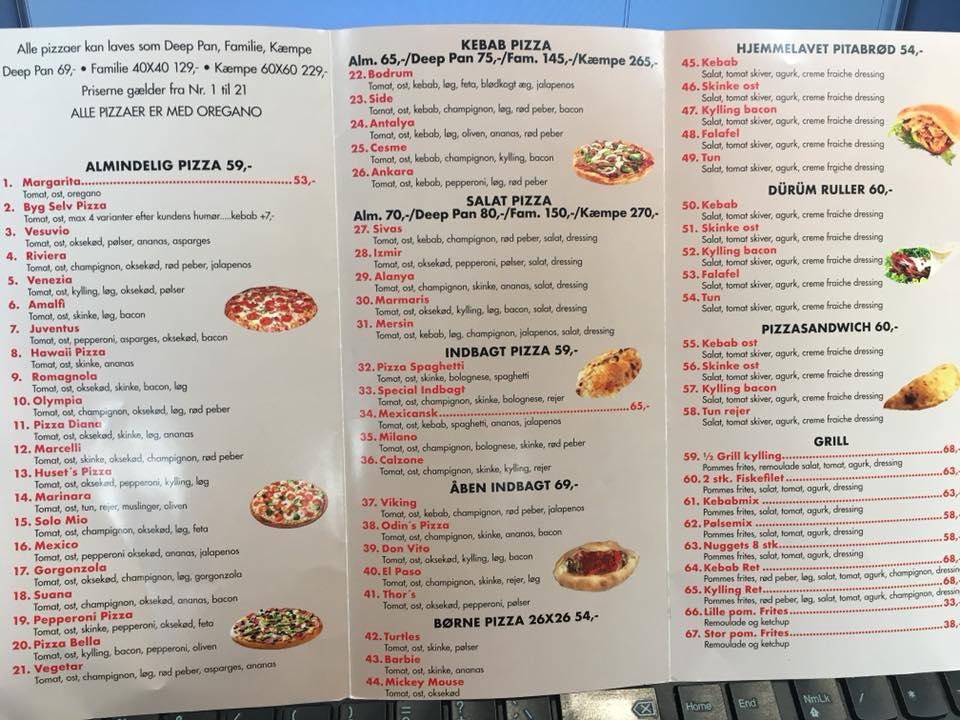 Speisekarte von Milano pizza, grill og pasta, Odense