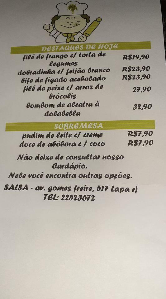 Salsa e Cebolinha cardápio