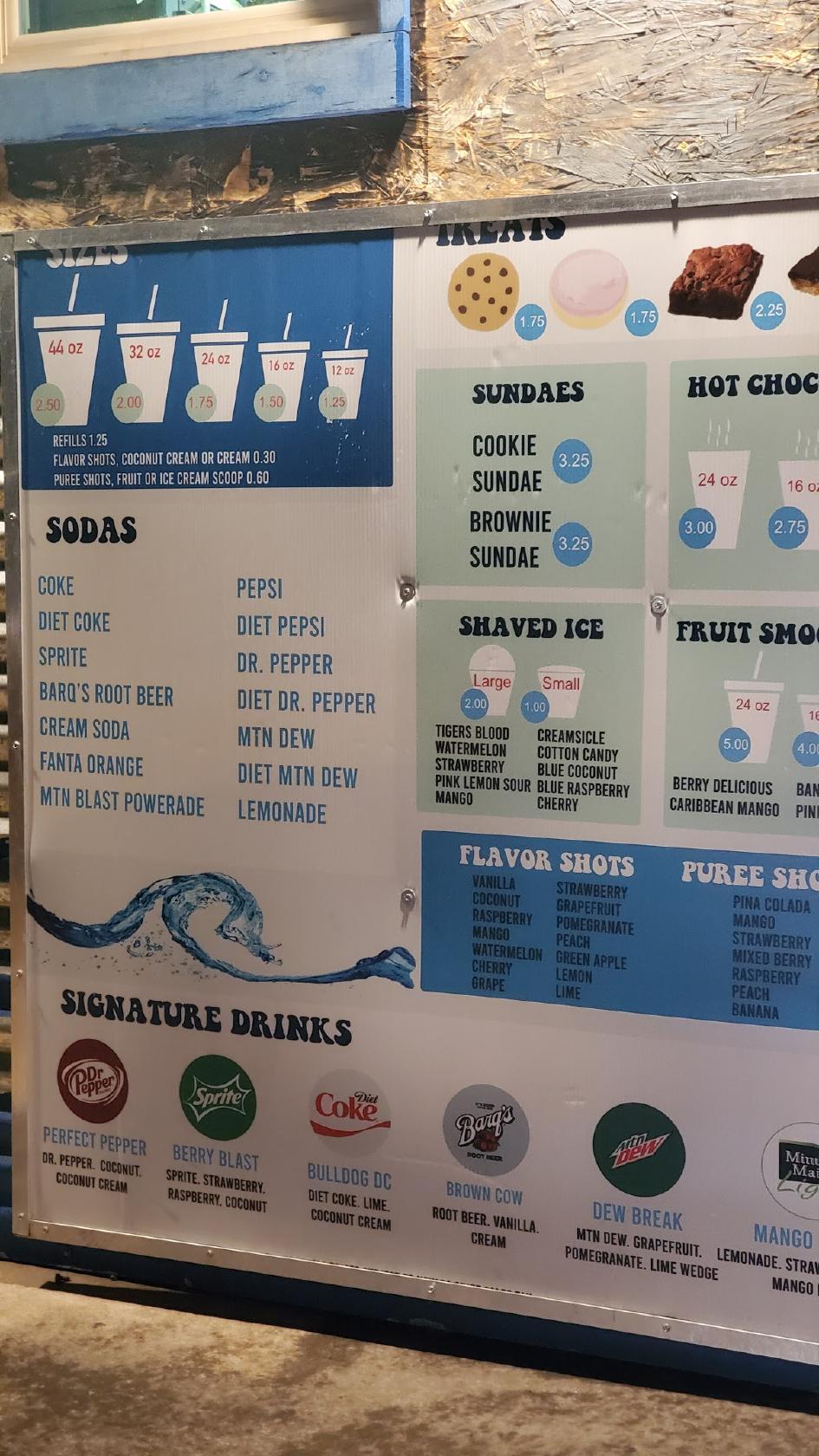 Menu at Splash Pad pub & bar, Mesquite