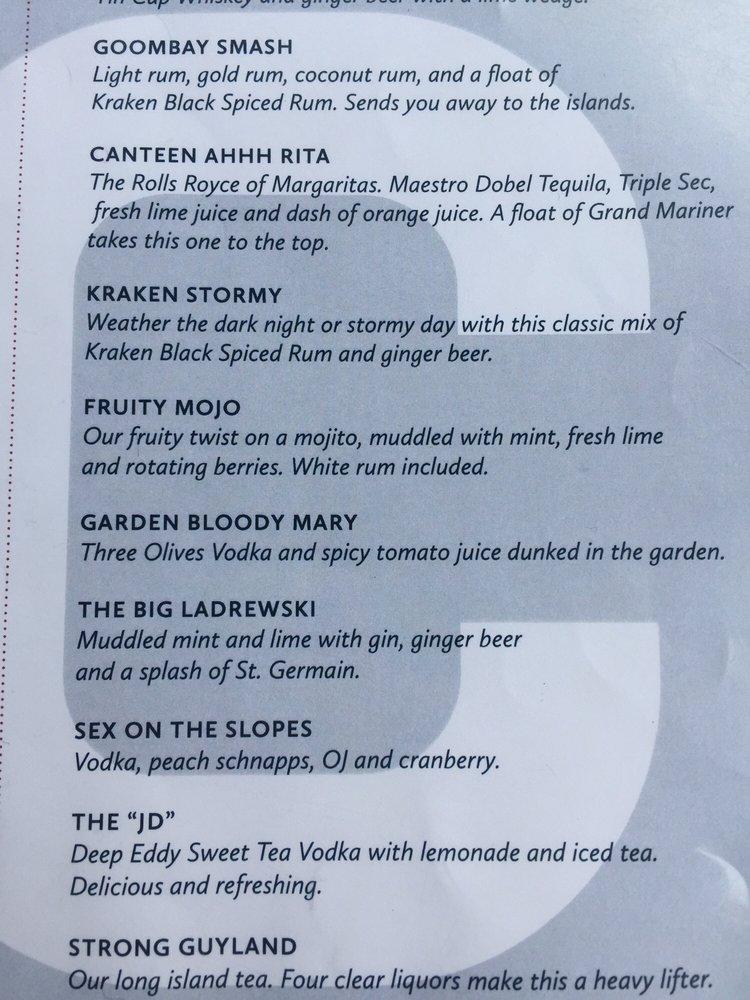 Menu at The Canteen Tap House and Tavern BBQ, Breckenridge