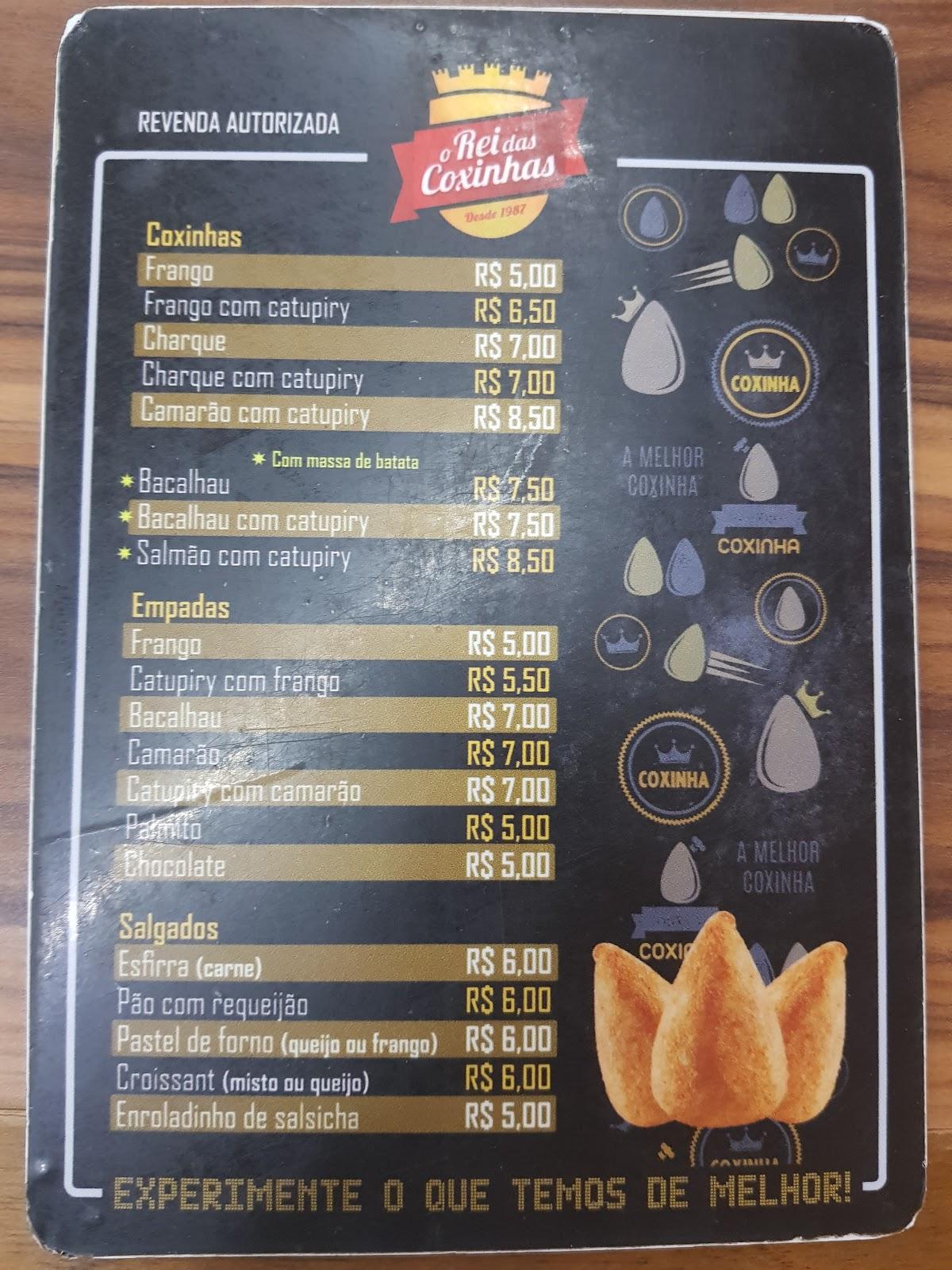 Menu em O Rei das Coxinhas - Gravatá restaurante, Gravatá, R. Antônio ...