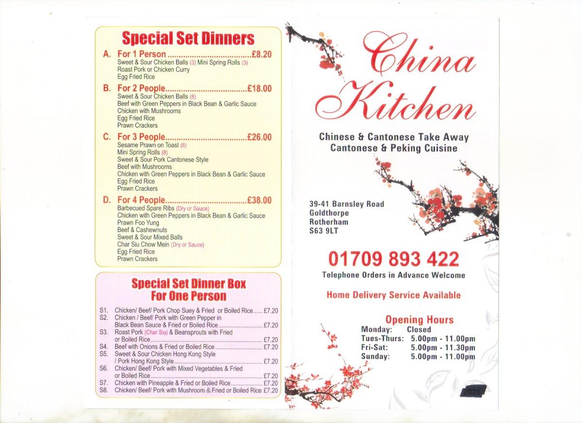 Menu At China Kitchen Fast Food Goldthorpe