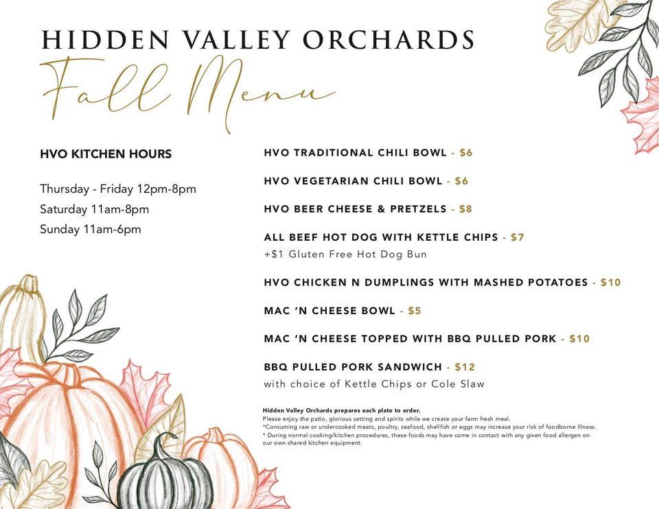 Menu at Hidden Valley Orchards restaurant, Lebanon, OH48