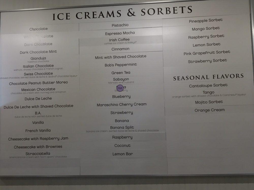 Carta del postres Mora Iced Creamery, Bainbridge Island, 139 Madrone Ln N