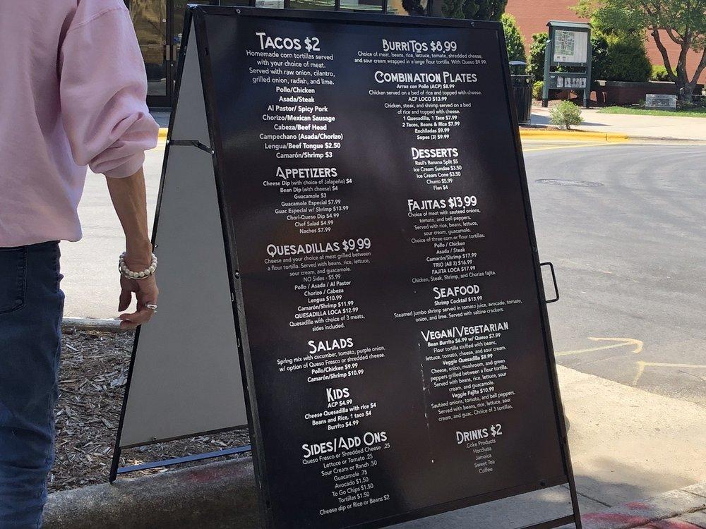 Menu at Cantina Taco Loco pub & bar, Asheboro, 138 Sunset Ave