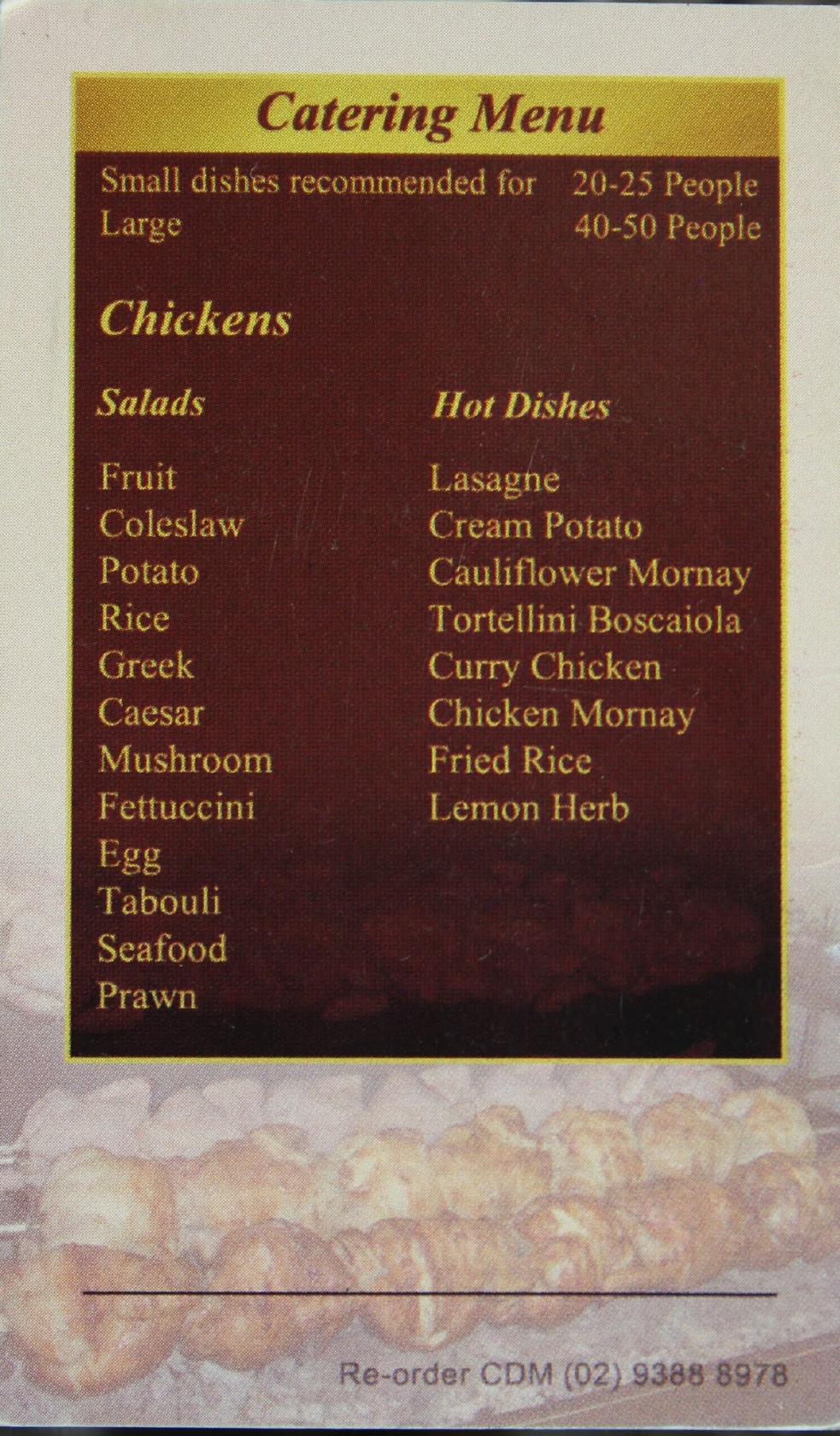 Menu at Queen Charcoal Chicken. fast food, Camden