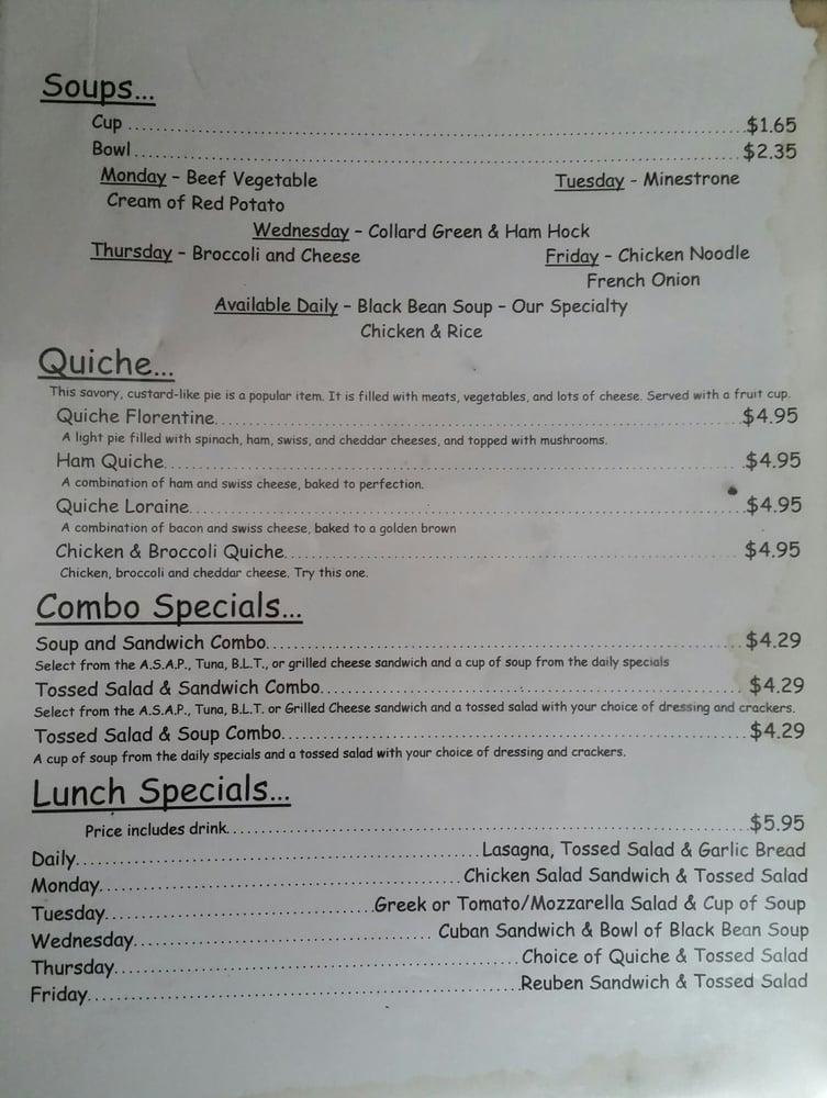 Menu at Gazebo Coffee Shoppe & Deli cafe, Marianna