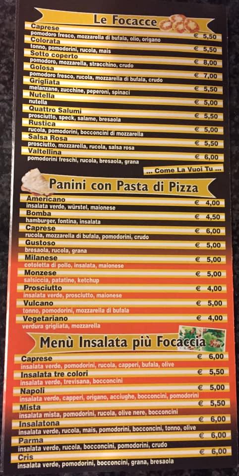 Menu di Pizza Cris Monza 