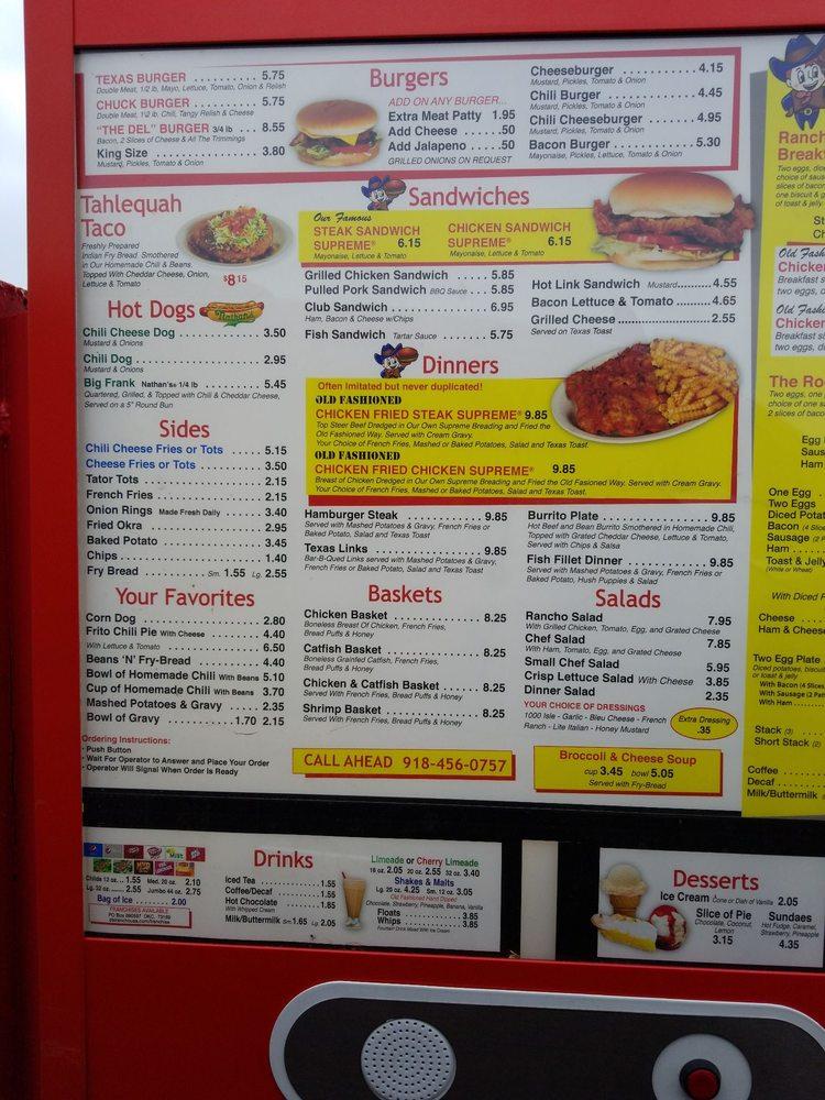 Menu At Del Rancho - Tahlequah Fast Food, Tahlequah