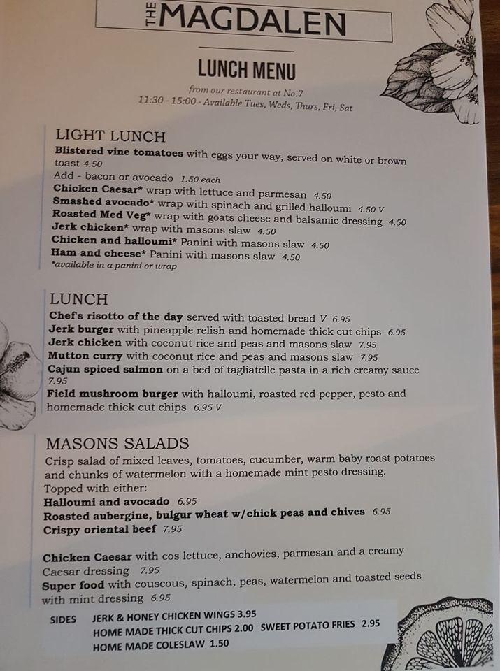 Menu at Magdalen Sports Cafe Bar, Doncaster
