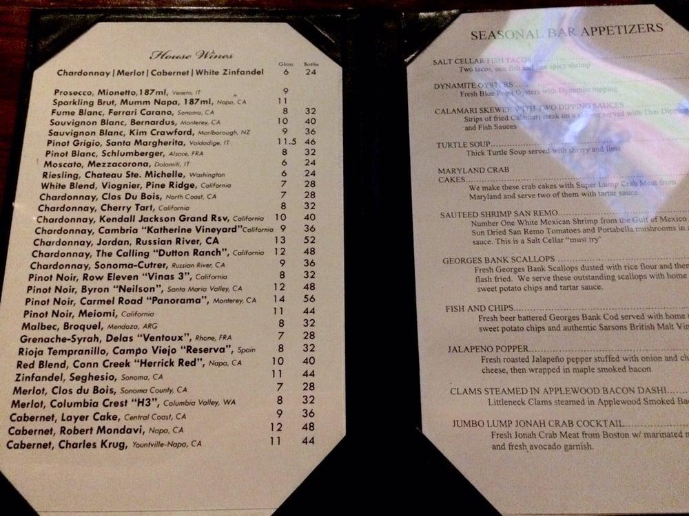 Menu at Salt Cellar Restaurant, Scottsdale