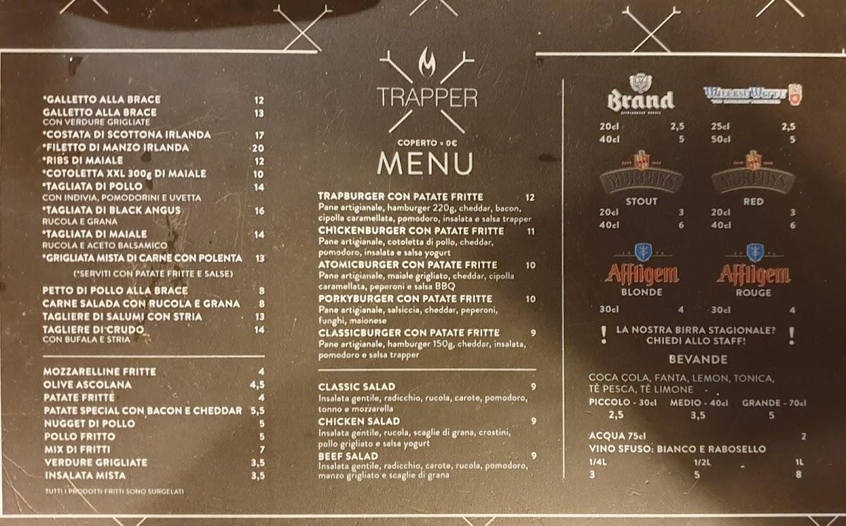 Menu Da Trapper Ristorante Casaleone