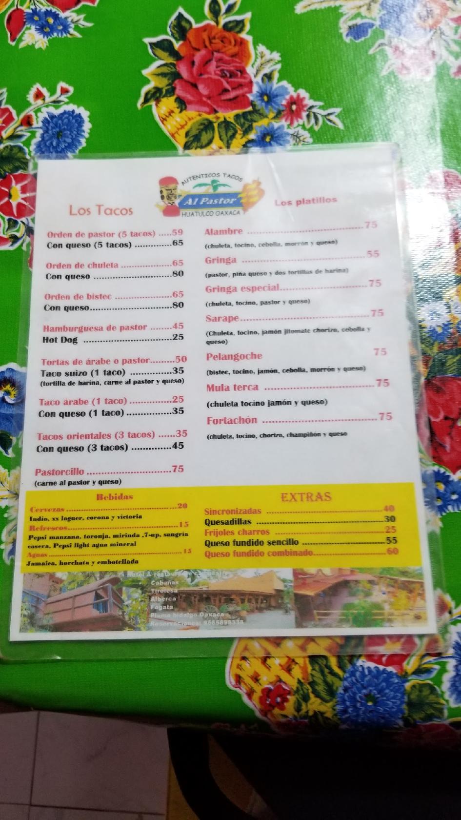 Menu At Autenticos Tacos Al Pastor Restaurant La Crucecita Guamuchil