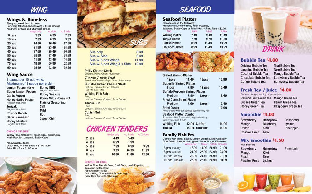 Menu at Atlanta Wings restaurant, Philadelphia, S Bucknell St