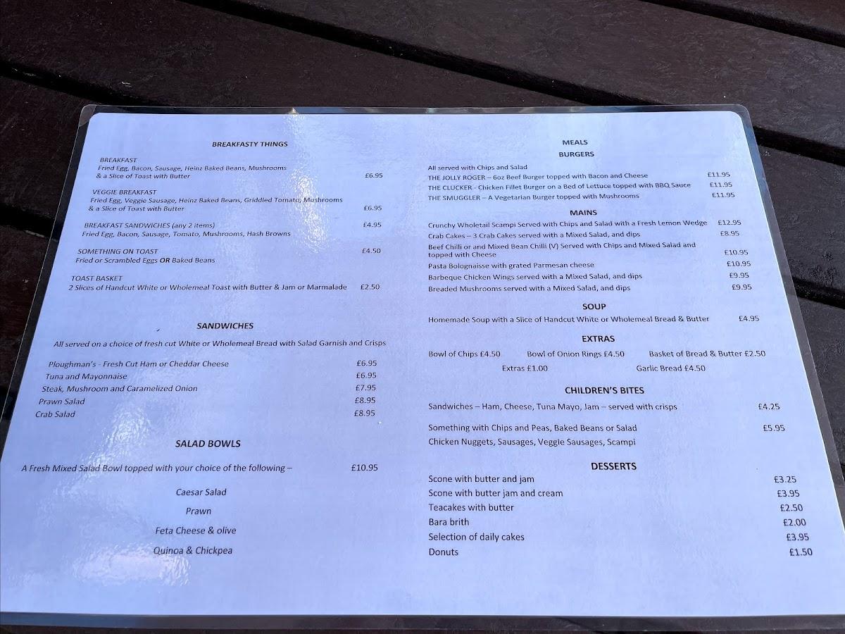 Menu At Davy Jones Locker Cafe Barmouth