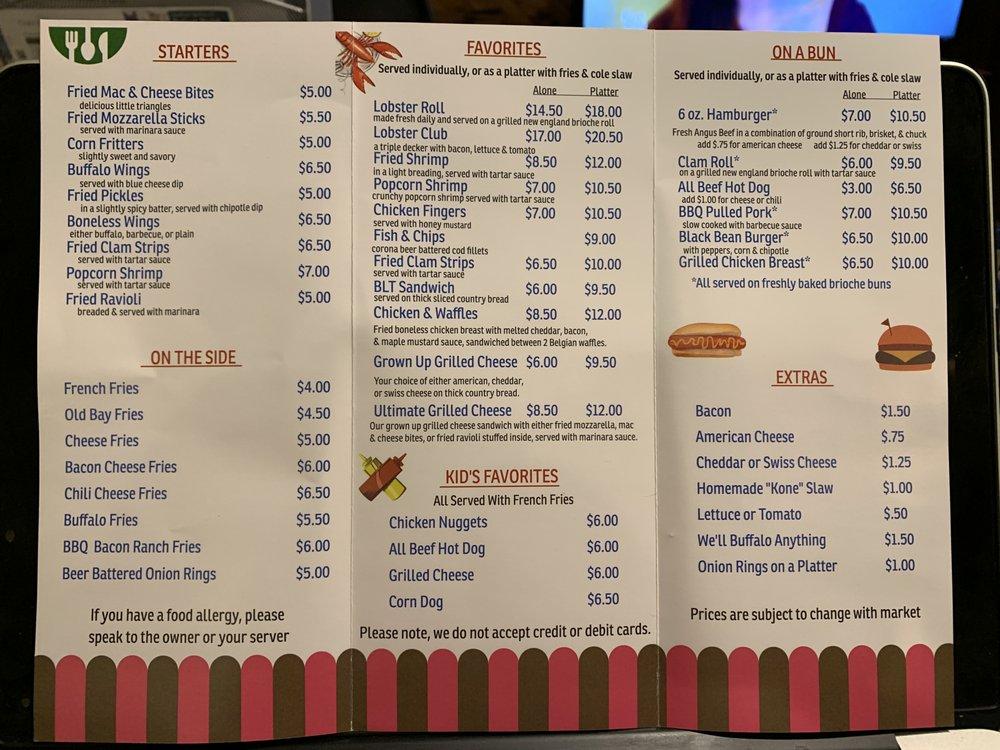 Menu at King Kone fast food, Katonah, 109 NY100