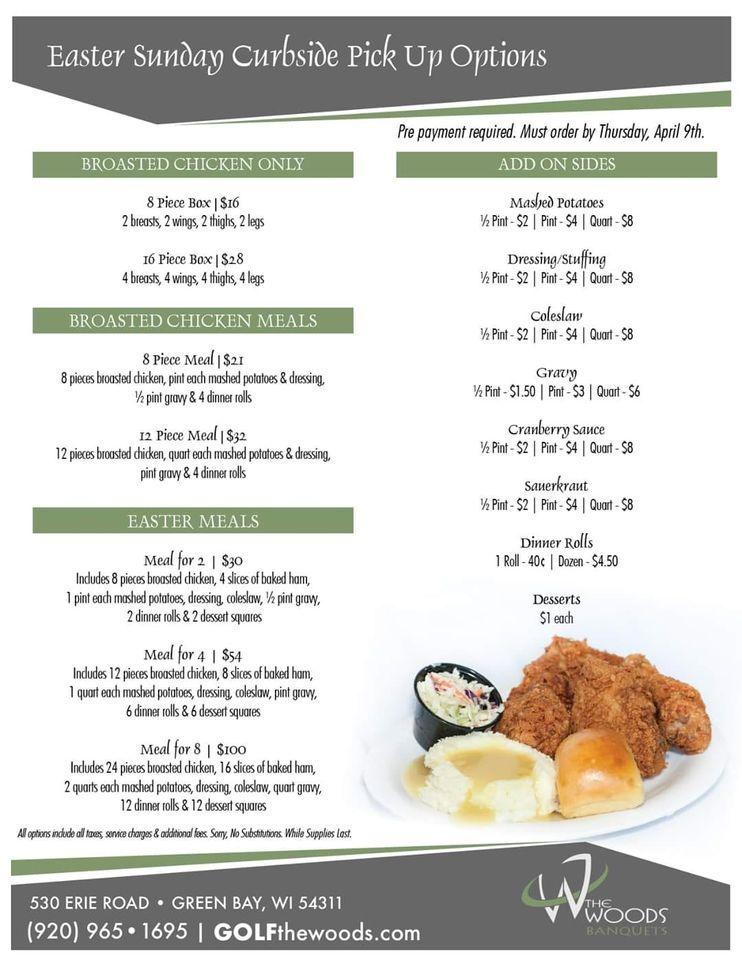Menu at Woods Pub & Grill, Green Bay