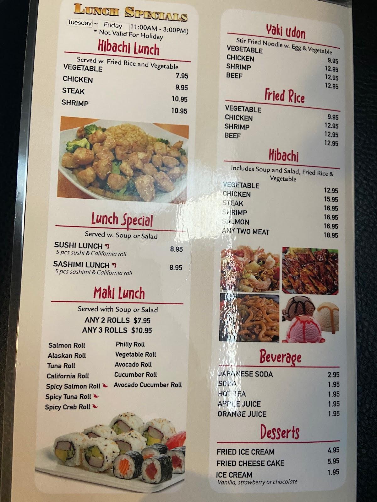 Menu at Wow Sushi (All You Can Eat) restaurant, Edmond