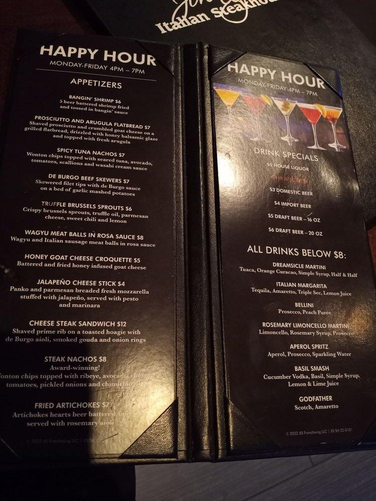Menu at Johnny's Italian Steakhouse, Shenandoah