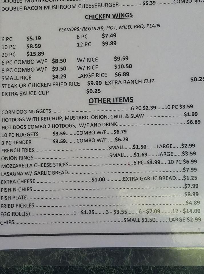 Menu at Tho Pizza & Hot Subs pizzeria, Badin