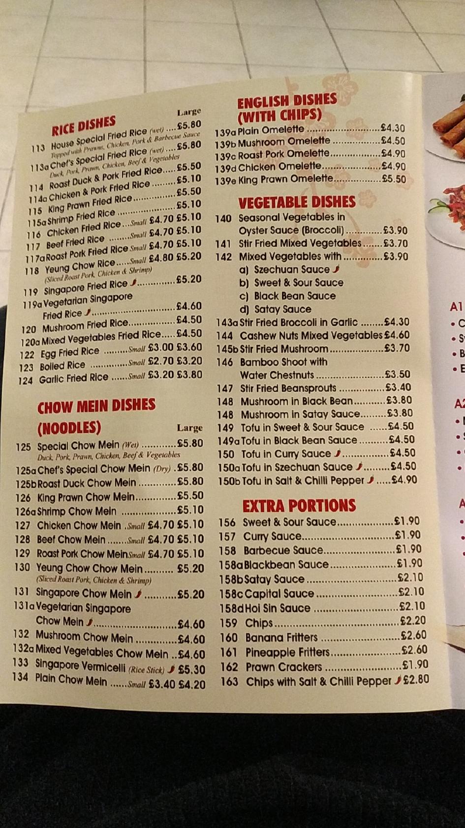 Menu at Noble Eater Chinese fast food, Peterborough