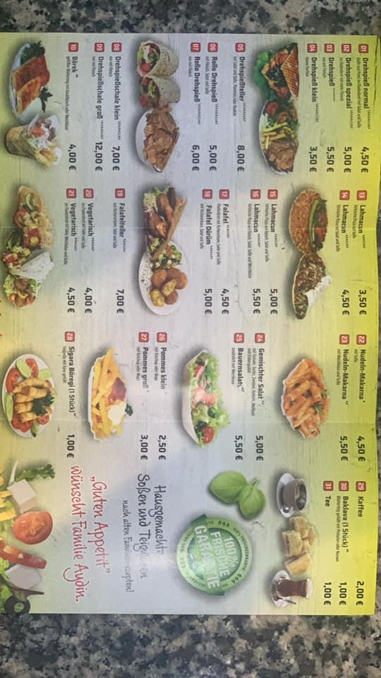 Speisekarte von City Döner fast Food, Kulmbach