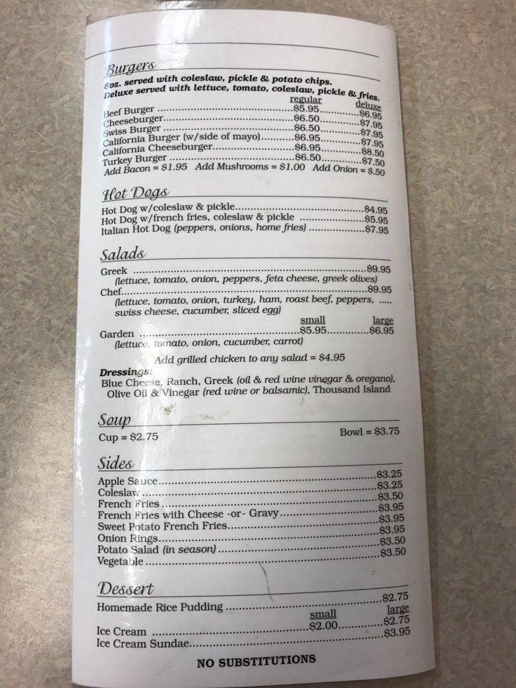 Menu at Flemington Coffee Shop restaurant, Flemington, 23 Reaville Ave