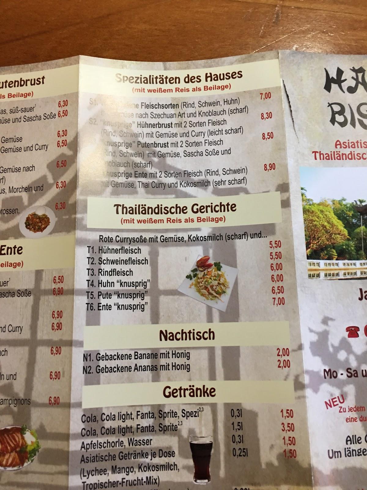 Speisekarte Von Hanoi Bistro Restaurant Seesen