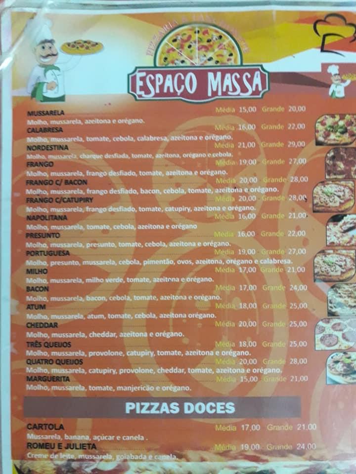 Espaço Massa Pizzaria cardápio