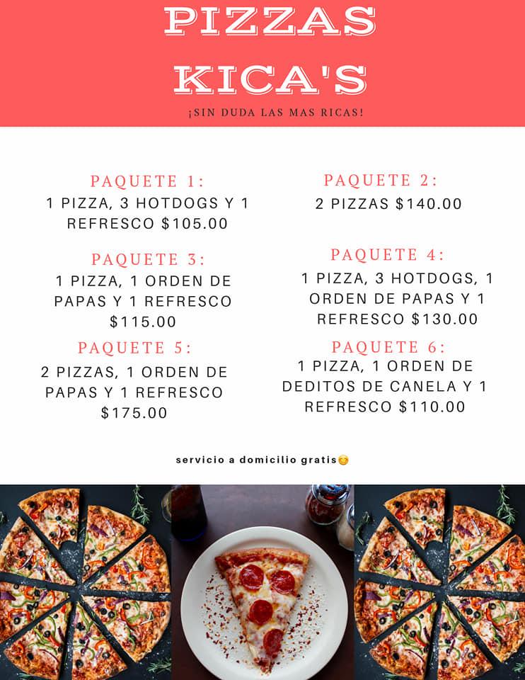 Menu at Pizzas Kicas restaurant, Durango