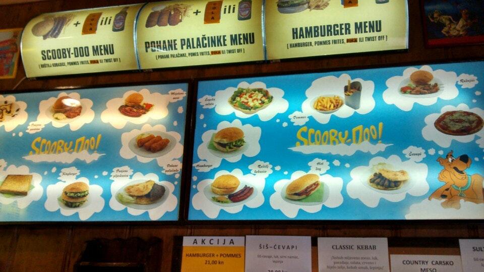 Menu da Fast Food Scooby Doo, Karlovac
