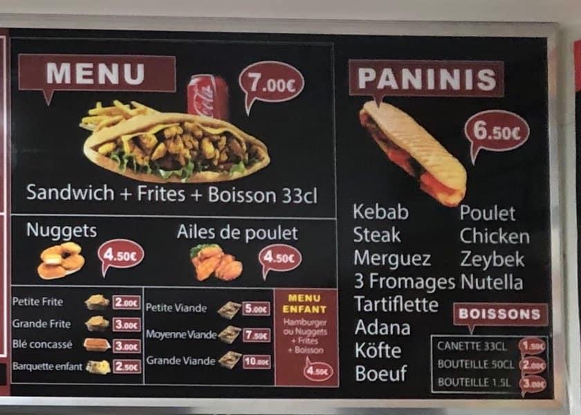 Menu Au D Lice Kebab Restaurant Vierzon