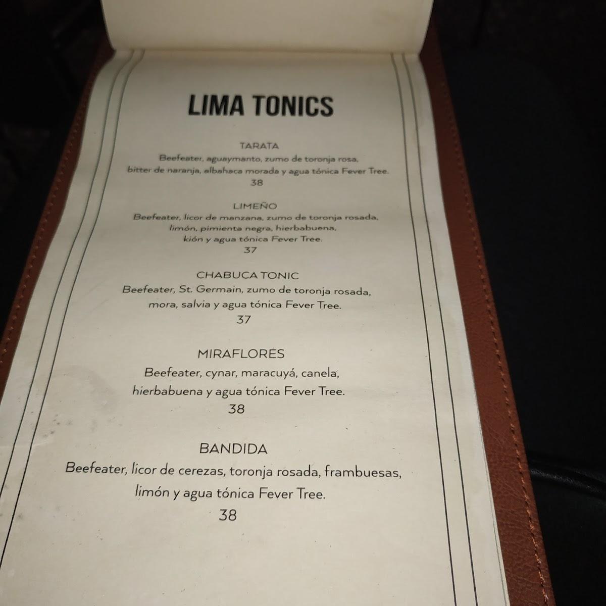 Carta De Lima Bar Miraflores Malecón De La Reserva 610 8508