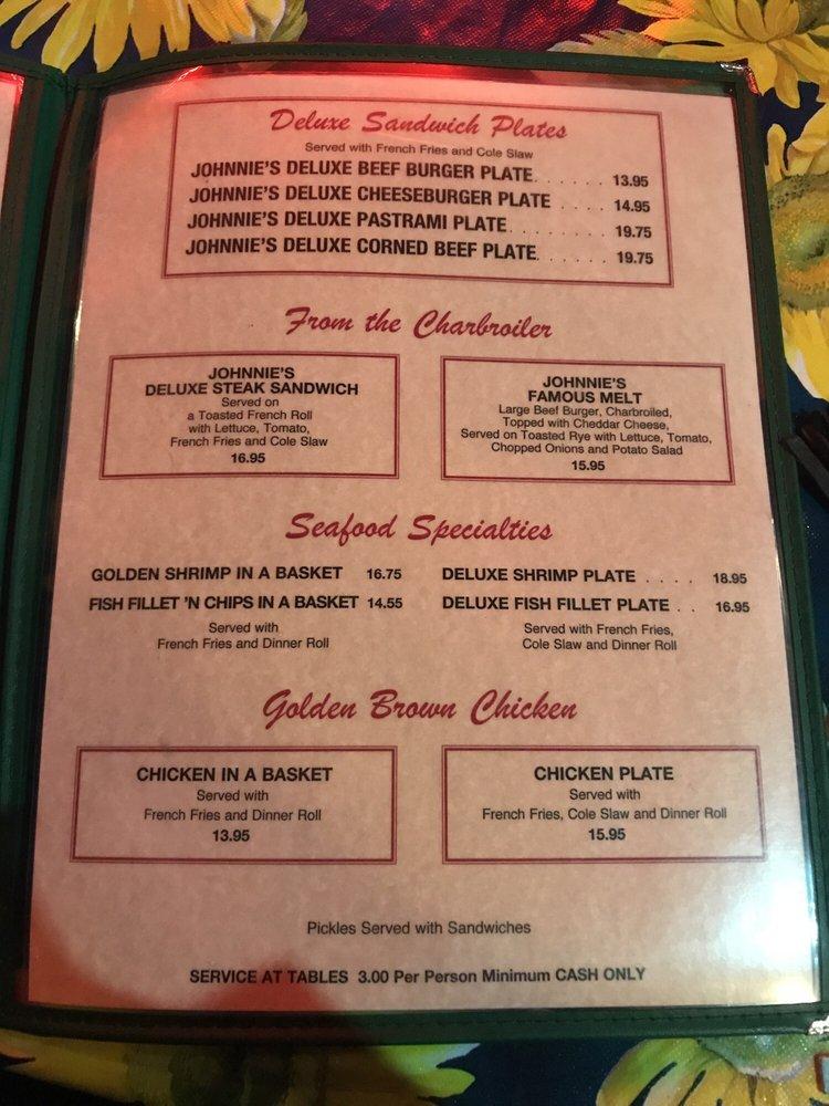 Menu at Johnnie's Pastrami restaurant, Culver City