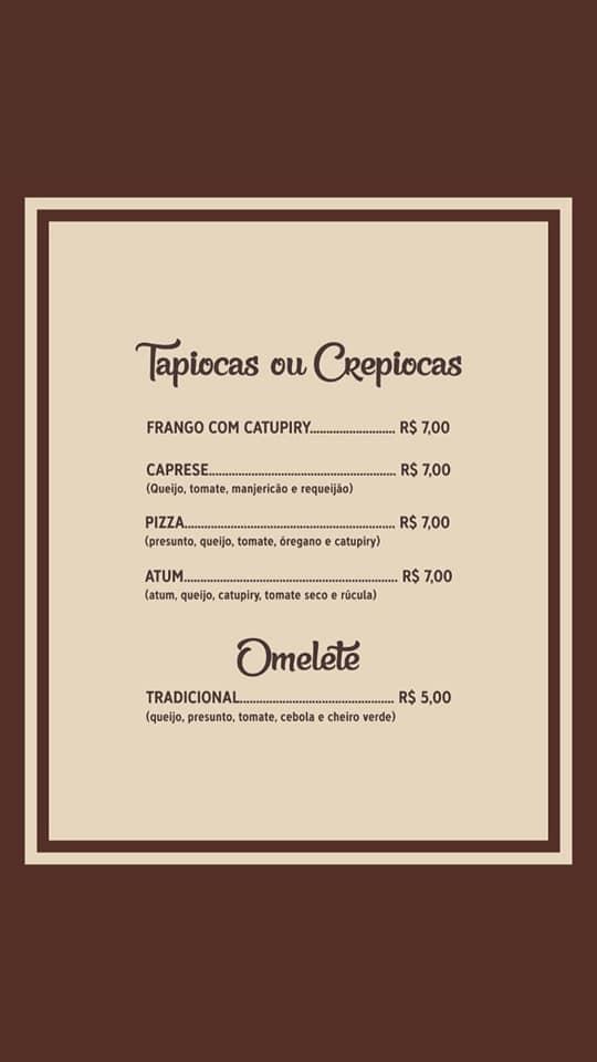 Meu Café cardápio
