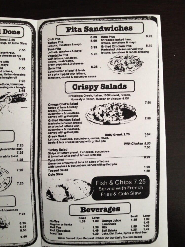 Menu at Omega Hawg Dawg Deli restaurant Ferndale