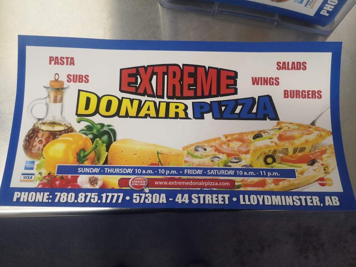 Menu at Extreme Donair Pizza pizzeria, Lloydminster