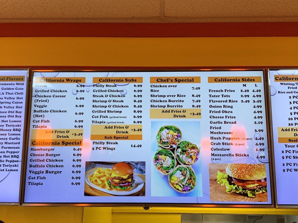 Menu at California Chicken Wings fast food, Manassas