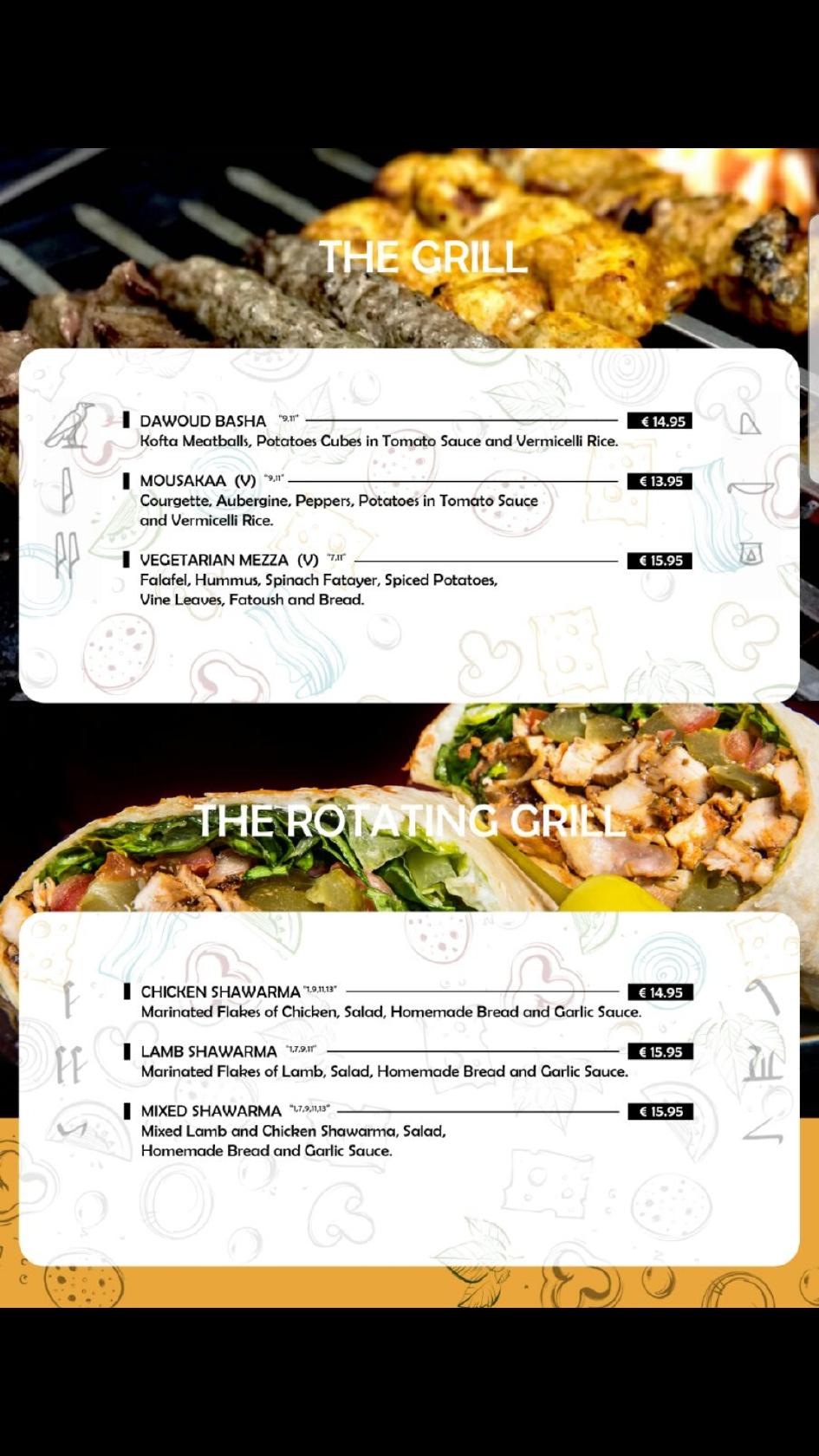 Carta del restaurante The Grill House Swords, Swords, The Grill House