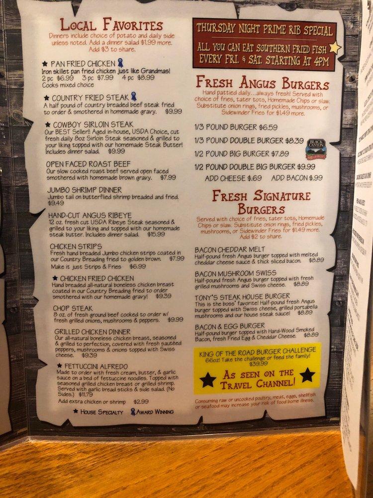 Menu at Cookin' From Scratch restaurant, Newburg