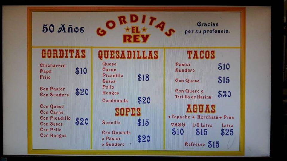 Carta Del Restaurante Gorditas El Rey Ciudad Del M Xico