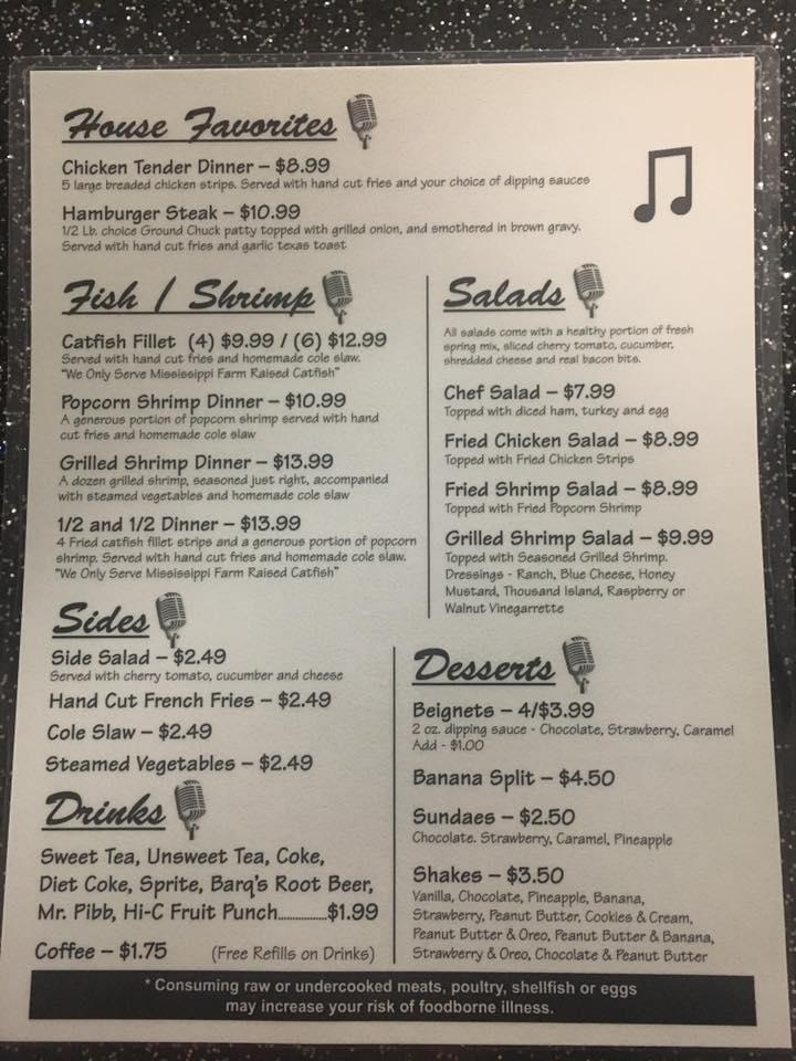 Menu at Big Daddy's Rockin' Cafe', Richton